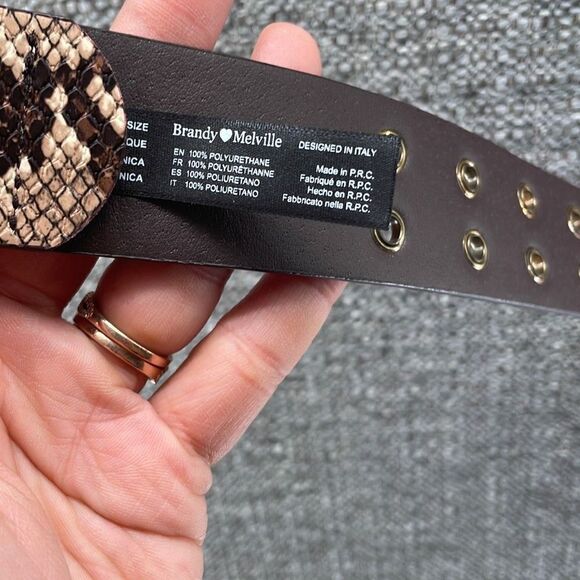 Brandy Melville Belt Large Snake Print Versatile Safari Perfect Accent W Neutral - Picture 6 of 10